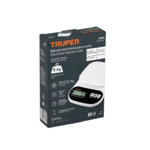 Báscula Digital para Cocina Plato de ABS 5 kg Truper 15161
