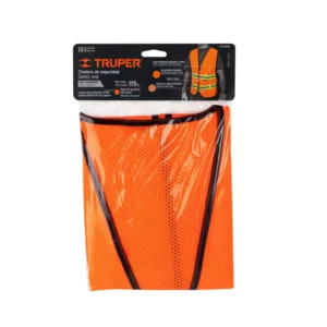 Chaleco de Seguridad Naranja Alta Visibilidad con Cierre Truper 13473