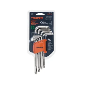Juego de 9 Llaves Torx Largas con Organizador Abatible Truper 13647