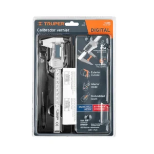 Calibrador Vernier Digital 6" Acero Inox Std y mm Truper 14388