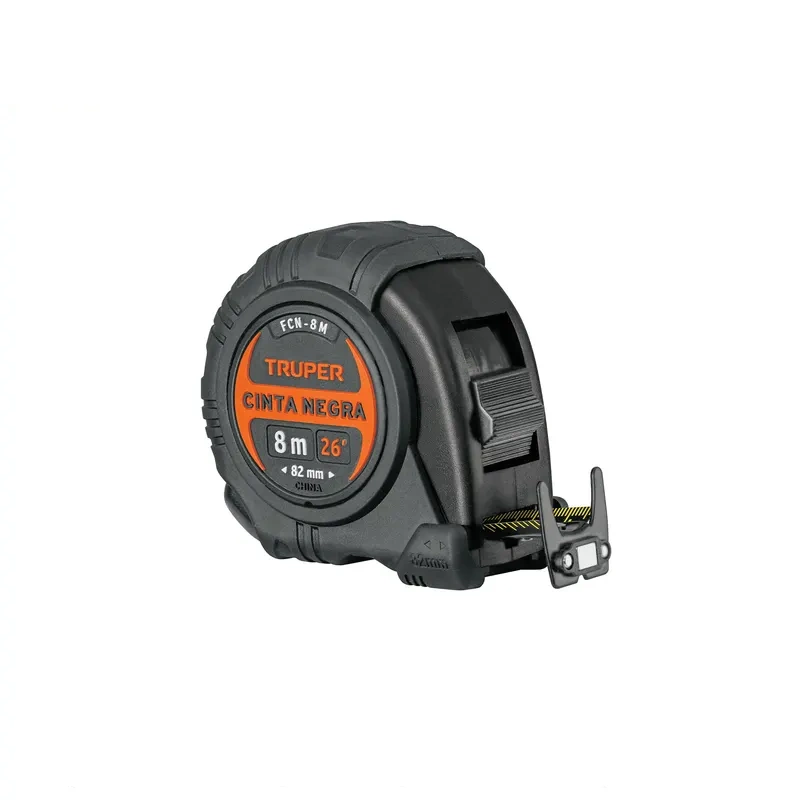 Flexómetro Contra Impactos 8M Cinta Negra 25mm Truper 11747